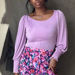 🥶 Peach Love California Purple Long Sleeve Bodysuit Size Small